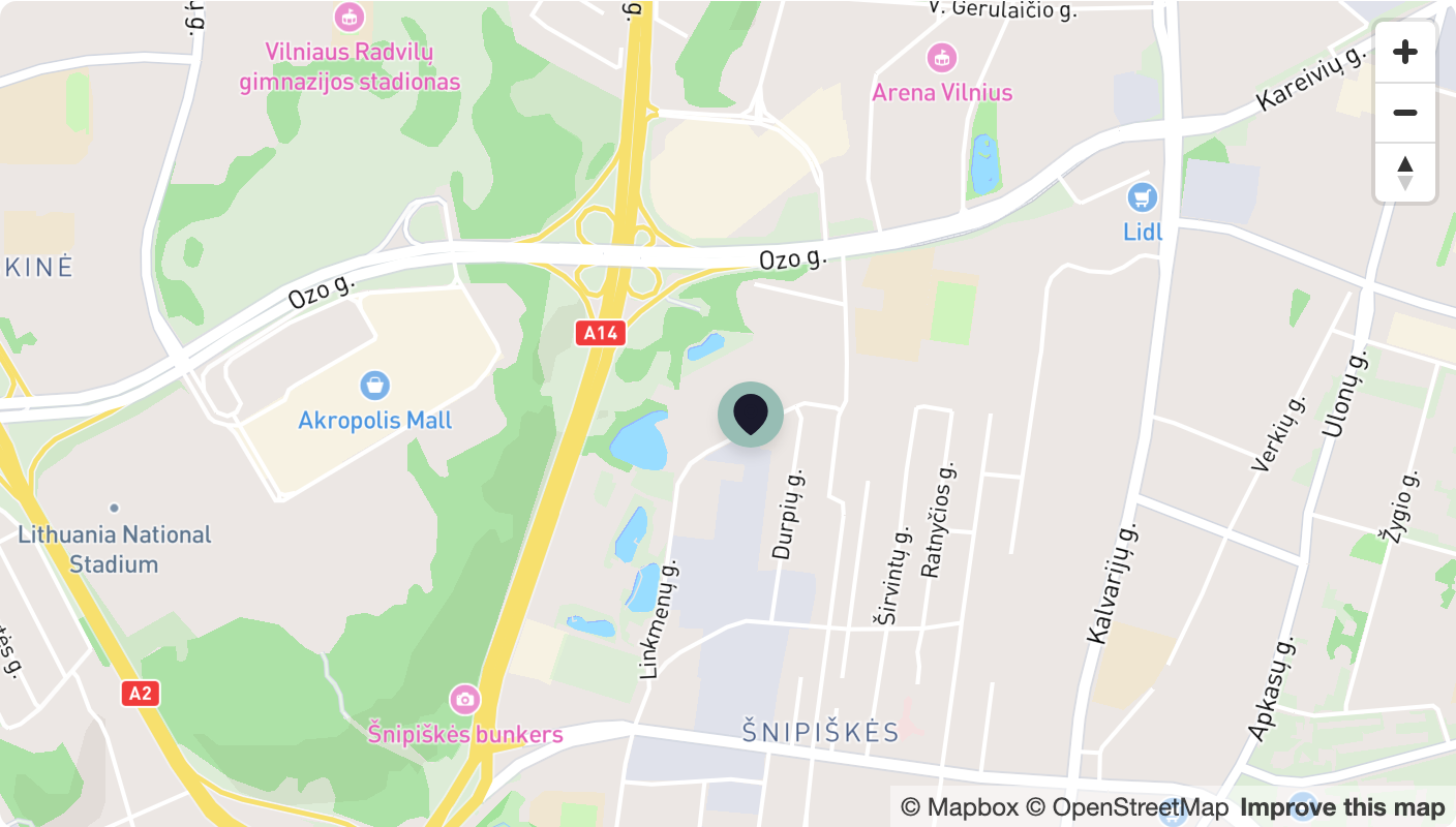 Miškų startuolio buveinės vieta žemėlapyje